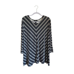 Grace The Perfect Fit Tunic Top Women's 3X NWT Black/Blue/White